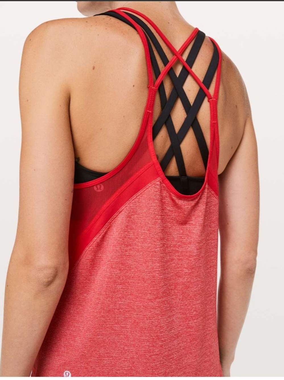 Lululemon Run Off-Route Tank Heathered True Red/True Red size 6 NWOT
